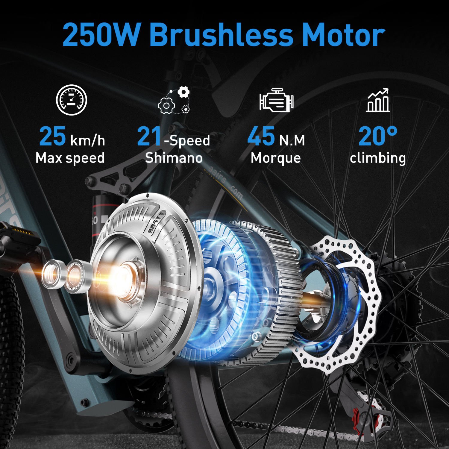 🚴‍♂️ Vélo Électrique Aairsk GT900 (EU) – Polyvalent & Puissant – Image 5